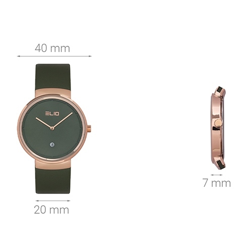Đồng hồ ELIO 40 mm Nam EL066-01 Màu Xanh rêu