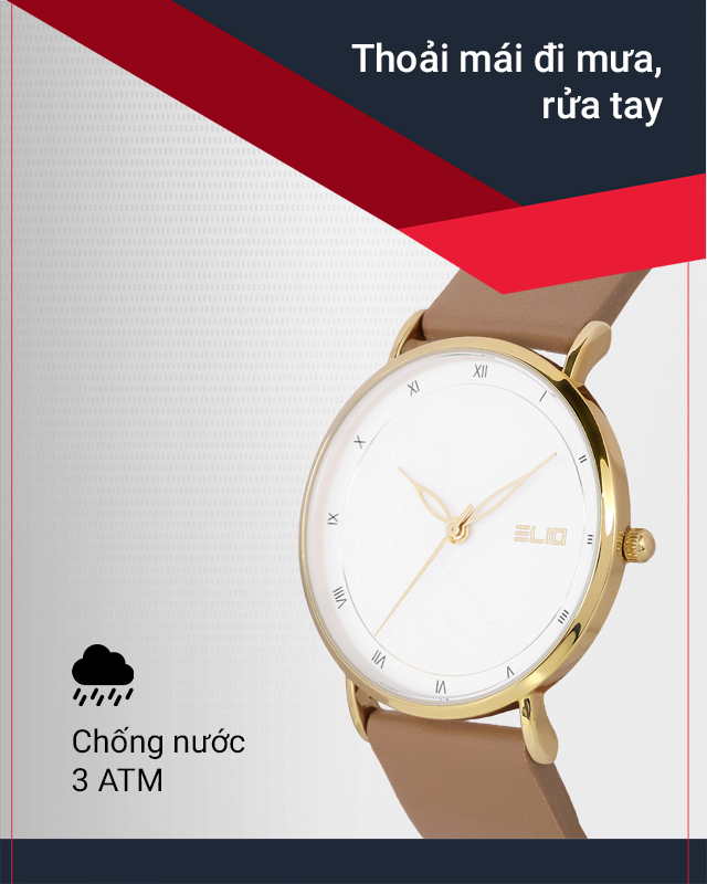 Đồng hồ Nam Elio EL071-01 sở hữu độ chống nước 3 ATM Đồng hồ Nam Elio EL071-01 sở hữu độ chống nước 3 ATM