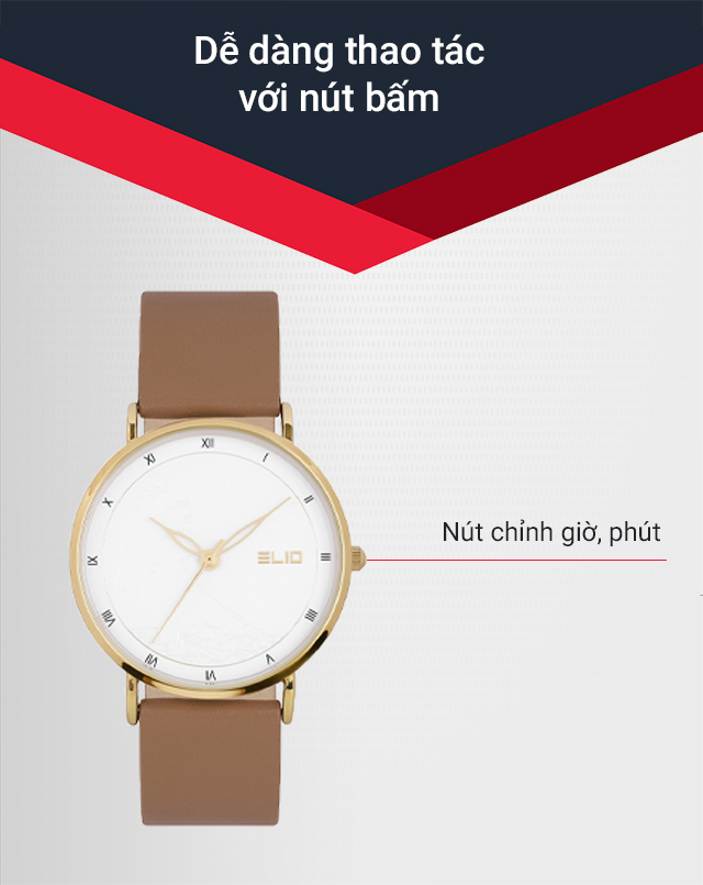 Đồng hồ Nam Elio EL071-01 có 1 núm điều chỉnh thời gian Đồng hồ Nam Elio EL071-01 có 1 núm điều chỉnh thời gian