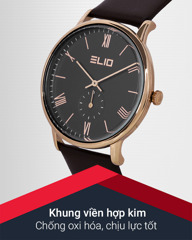 Đồng hồ Nam Elio EL072-01 có khung viền hợp kim bền bỉ, chống ăn mòn Đồng hồ Nam Elio EL072-01 có khung viền hợp kim bền bỉ, chống ăn mòn