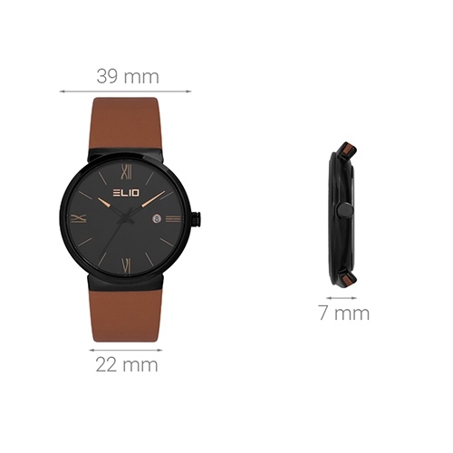 Đồng hồ ELIO 39 mm Nam EL075-01 Màu Nâu