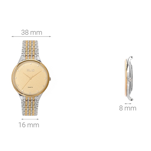 Đồng hồ ELIO 38 mm Nam ES059-01 Màu Bạc