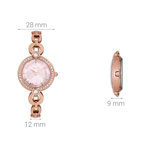 Đồng hồ ELIO Nàng Thơ 28 mm Nữ ES034-01 Màu Vàng Hồng