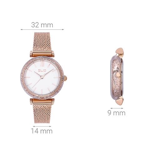 Đồng hồ ELIO Nàng Thơ 32 mm Nữ ES036-01 Màu Vàng Hồng