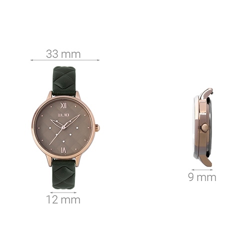 Đồng hồ ELIO Nắng Xuân 33 mm Nữ EL028-02 Màu Xanh lá