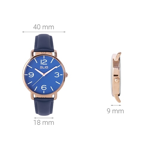 Đồng hồ ELIO Nắng Xuân 40 mm Unisex EL032-01 Màu Xanh Dương