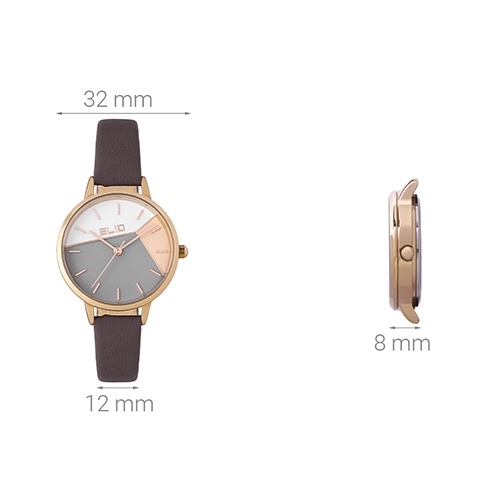 Đồng hồ ELIO Nắng Xuân 32 mm Nữ EL035-01 Màu Tím nhạt
