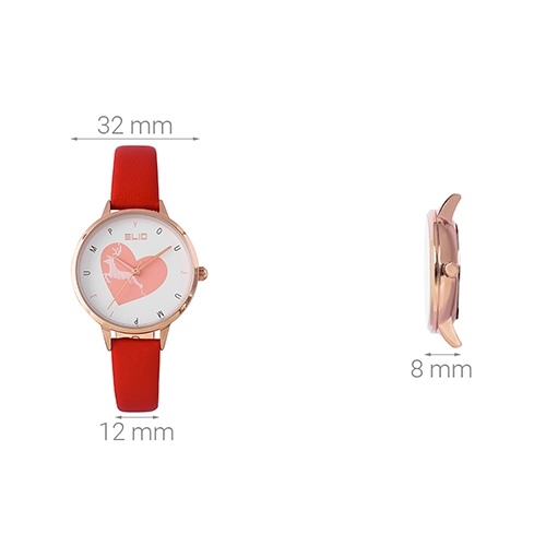 Đồng hồ ELIO Xmas 32 mm Nữ EL043-01 Màu Đỏ