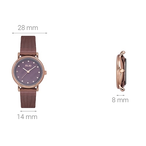 Đồng hồ ELIO Nàng Thơ 28 mm Nữ ES058-02 Màu Nâu