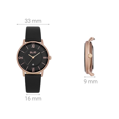Đồng hồ ELIO Nắng Xuân 33 mm Nữ EL050-02 Màu Đen