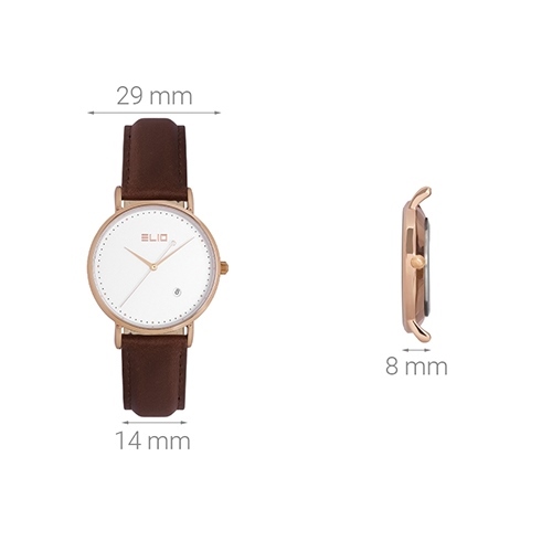 Đồng hồ ELIO 29 mm Nữ EL062-02 Màu Nâu