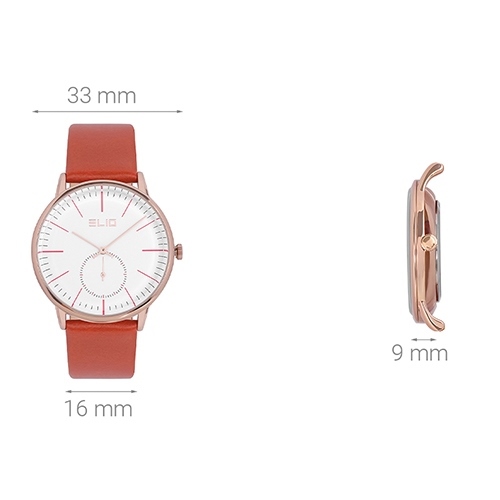 Đồng hồ ELIO 33 mm Nữ EL068-02 Màu Cam