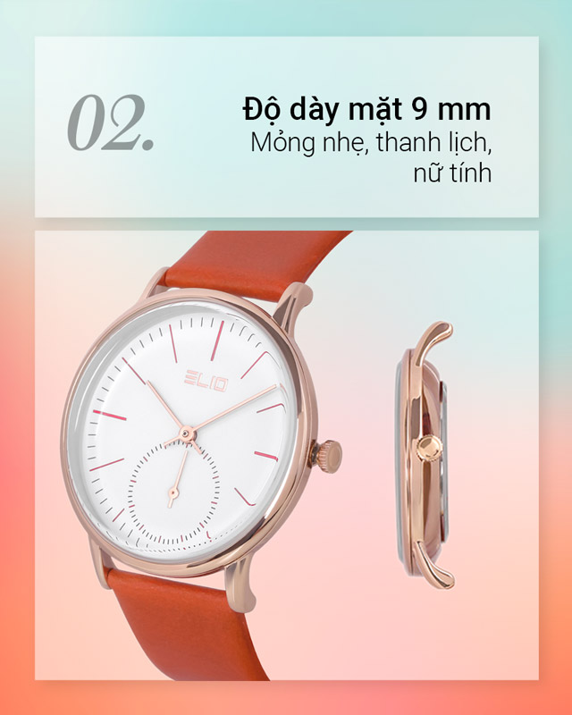 Đồng hồ Nữ Elio EL068-02 có thiết kế mỏng nhẹ Đồng hồ Nữ Elio EL068-02 có thiết kế mỏng nhẹ