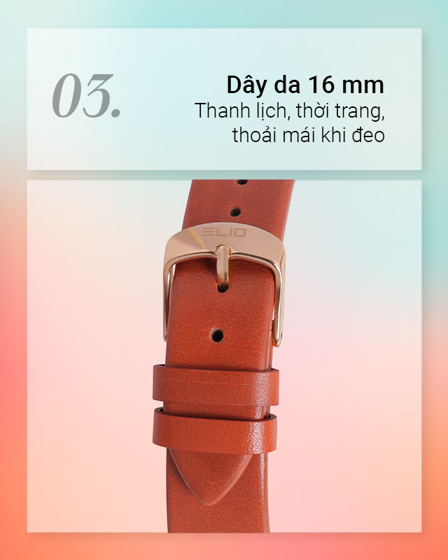 Đồng hồ Nữ Elio EL068-02 có dây đeo êm ái Đồng hồ Nữ Elio EL068-02 có dây đeo êm ái