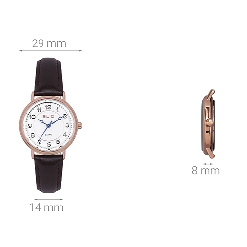 Đồng hồ ELIO 29 mm Nữ EL076-02 Màu Nâu
