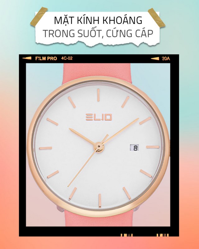 Đồng hồ Nữ Elio EL077-01 có mặt kính chịu lực tốt Đồng hồ Nữ Elio EL077-01 có mặt kính chịu lực tốt