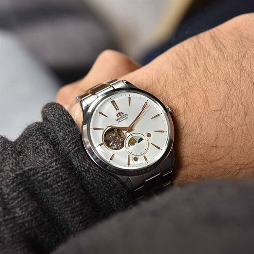 Đồng hồ ORIENT Sun & Moon 41.5 mm Nam RA-AS0101S10B Màu Bạc