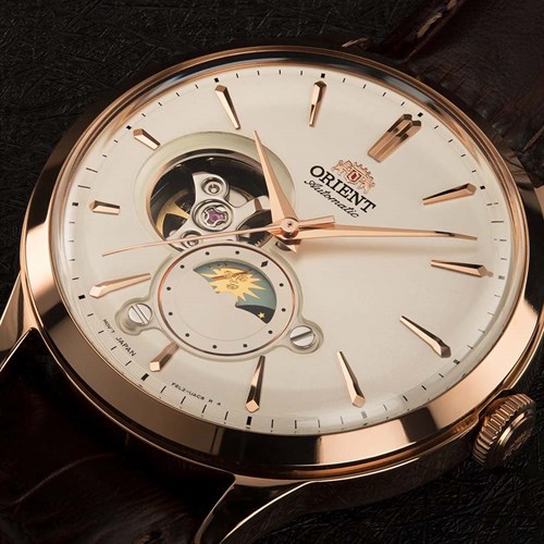 Đồng hồ ORIENT Sun & Moon 41.5 mm Nam RA-AS0102S10B Màu Nâu