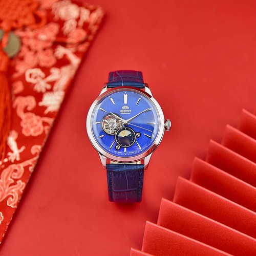Đồng hồ ORIENT Sun & Moon 41.5 mm Nam RA-AS0103A10B Màu Xanh Dương