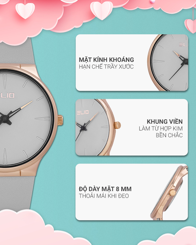 Đồng hồ nam Elio EL064-01 sở hữu khung viền bền bỉ, chống ăn mòn Đồng hồ nam Elio EL064-01 sở hữu khung viền bền bỉ, chống ăn mòn