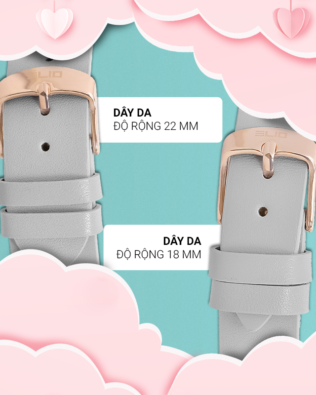 Đồng hồ đôi Elio EL064-01/EL064-02 có dây đeo ôm tay Đồng hồ đôi Elio EL064-01/EL064-02 có dây đeo ôm tay