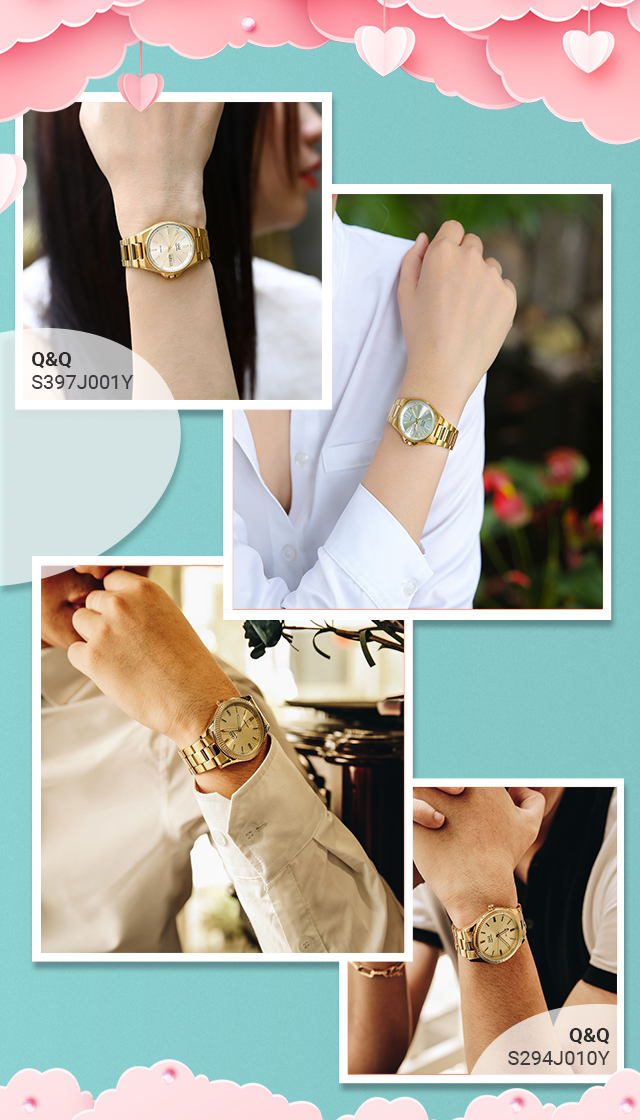 Đồng hồ đôi Q&Q S294J010Y/S397J001Y Đồng hồ đôi Q&Q S294J010Y/S397J001Y