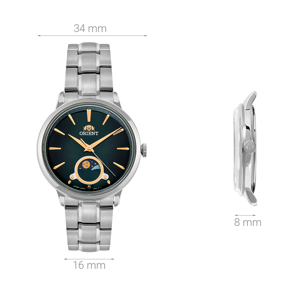 Đồng hồ ORIENT Sun & Moon 34 mm Nữ RA-KB0005E00B Màu Bạc