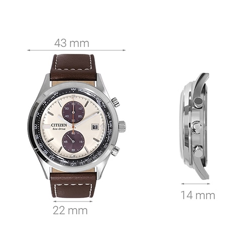 Đồng hồ CITIZEN 43 mm Nam CA7020-07A Màu Nâu