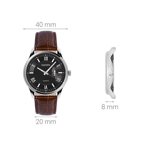 Đồng hồ NAKZEN 40 mm Nam SL4120GBN-1 Màu Nâu
