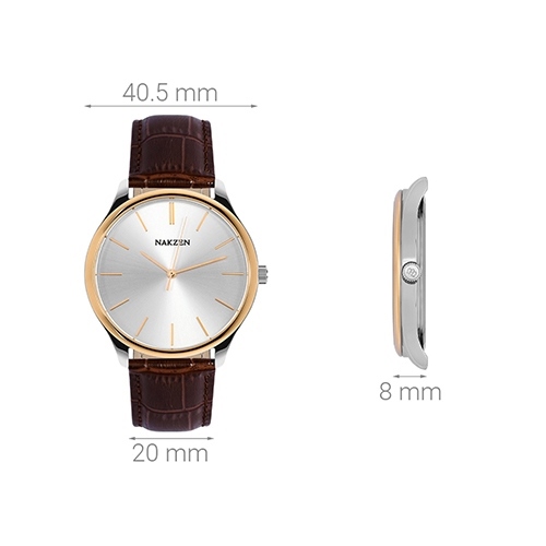 Đồng hồ NAKZEN 40.5 mm Nam SL4118GBN-7NR Màu Nâu