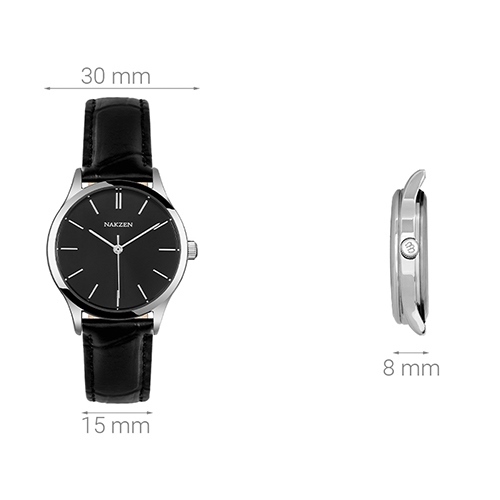 Đồng hồ NAKZEN 30 mm Nữ SL4118LBK-1 Màu Đen