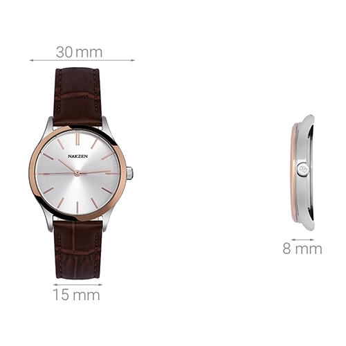 Đồng hồ NAKZEN 30 mm Nữ SL4118LBN-7NR Màu Nâu