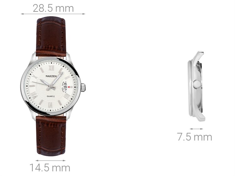 Đồng hồ NAKZEN 28.5 mm Nữ SL4120LBN-7 Màu Nâu