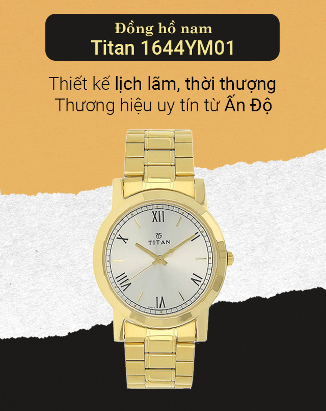 Đồng hồ Nam Titan 1644YM01 có thiết kế lịch lãm, thời thượng