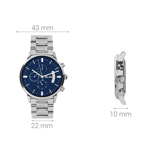 Đồng hồ ELIO 43 mm Nam ES065-01 Màu Bạc
