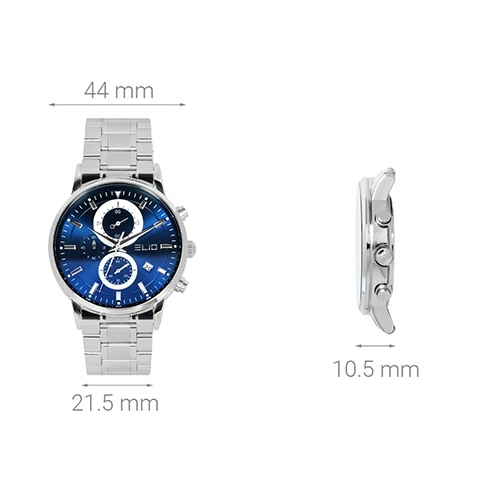 Đồng hồ ELIO 44 mm Nam ES066-01 Màu Bạc