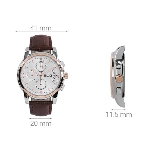 Đồng hồ ELIO 41 mm Nam EL081-04 Màu Nâu