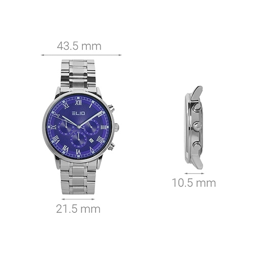 Đồng hồ ELIO 43.5 mm Nam ES073-01 Màu Bạc