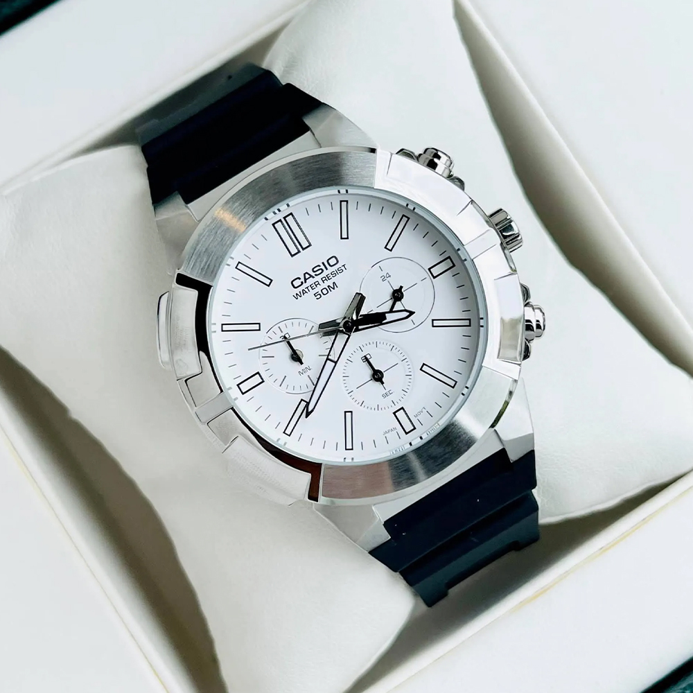 Đồng hồ CASIO Timeless 44 mm Nam MTP-E500-7AVDF Màu Đen