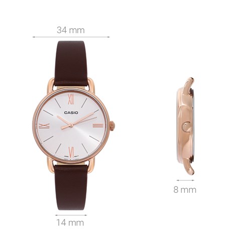 Đồng hồ CASIO 34 mm Nữ LTP-E414PL-5ADF Màu Nâu