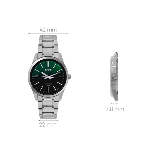 Đồng hồ CASIO 42 mm Nam MTP-E180D-3AVDF Màu Bạc