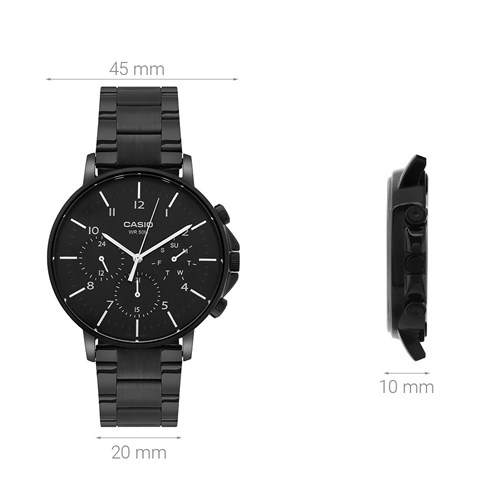 Đồng hồ CASIO 45 mm Nam MTP-E321B-1AVDF Màu Đen