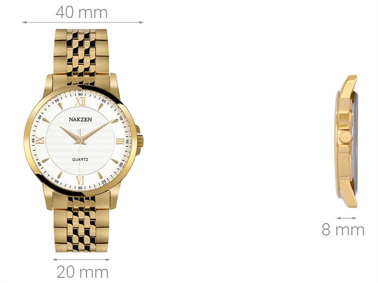 Đồng hồ Nam Nakzen SS4192GD-7N3 Màu Vàng