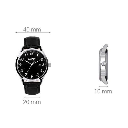 Đồng hồ MVW 40 mm Nam ML035-01 Màu Đen