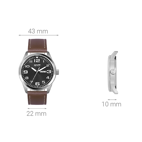 Đồng hồ MVW 43 mm Nam ML036-01 Màu Nâu