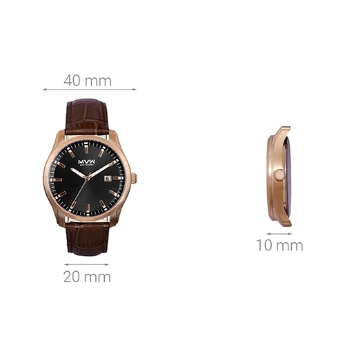 Đồng hồ MVW 40 mm Nam ML037-01 Màu Nâu