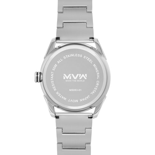 Đồng hồ MVW 42 mm Nam MS053-01 Màu Bạc