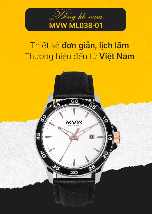 Đồng hồ nam MWW ML038-01 có thiết kế thanh lịch