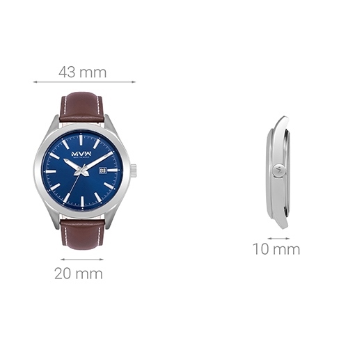 Đồng hồ MVW 43 mm Nam ML039-01 Màu Nâu