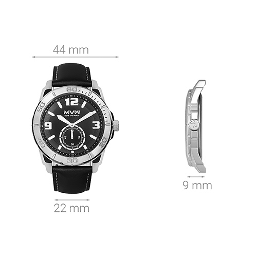 Đồng hồ MVW 44 mm Nam ML040-01 Màu Đen